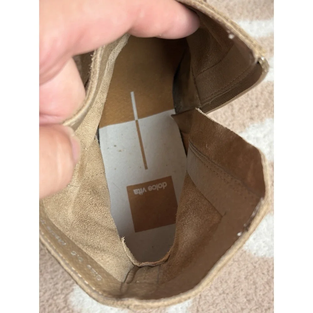 Suede Ankle Western Boots - Taupe